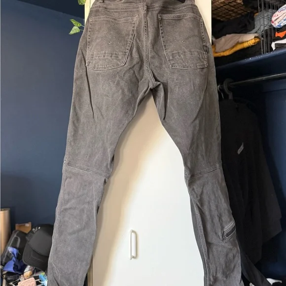 G-STAR RAW men grey jeans knee details zip size 34/36 Pilot 3D Slim Tall - Picture 4 of 4